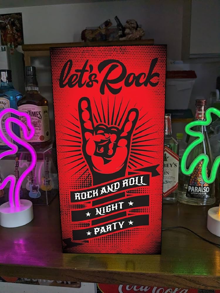 ギター ライブ ロック ミュージック 音楽 バー 看板 置物 雑貨 ライトBOX ギター ライブ ミュージック ロック 楽器店 ライブハウス カフェ
